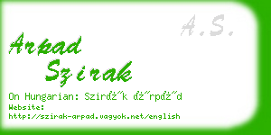 arpad szirak business card